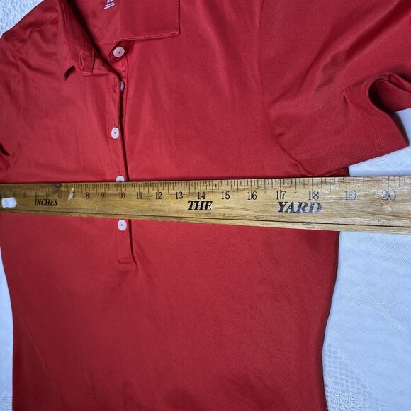Greg Norman Golf Polo Shirt Short Sleeve Play Dry Shark Logo Womens Size M Red - Picture 4 of 9